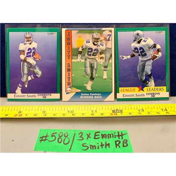 NFL Football Cards - 3 x HTF Emmitt Smith Cards