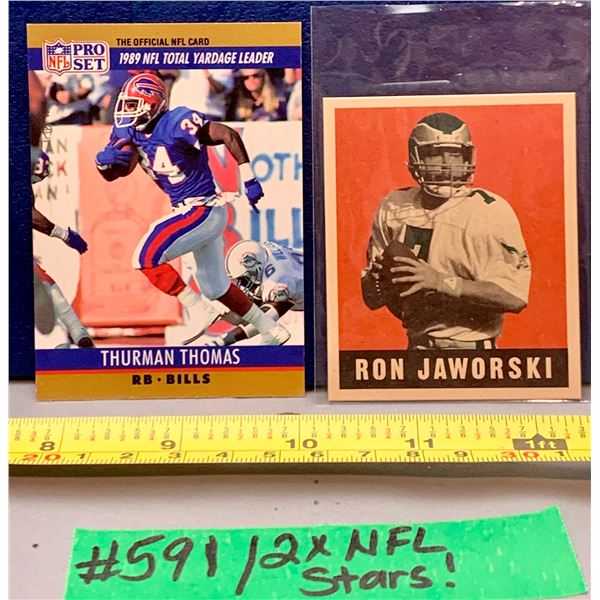 NFL Football Cards - Thurman Thomas Gold & Ron Jaworski Mini Card - Both HTF!