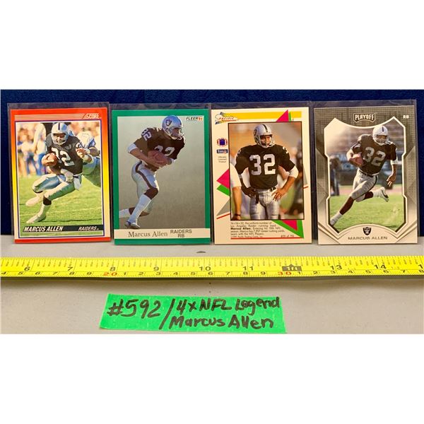 NFL Football Cards - 4 x Legend Marcus Allen HTF Cards!