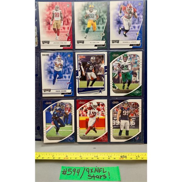 NFL Football Cards - 9 x NFL Stars in Sleeve