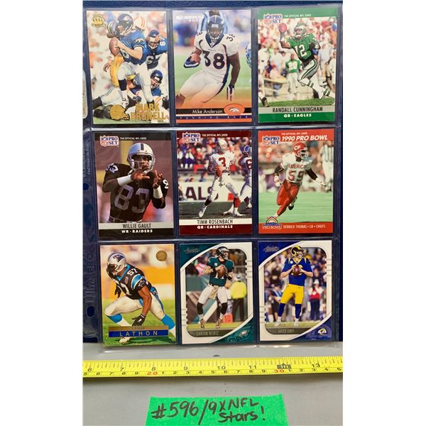 NFL Football Cards - 9 x NFL Stars in Sleeve