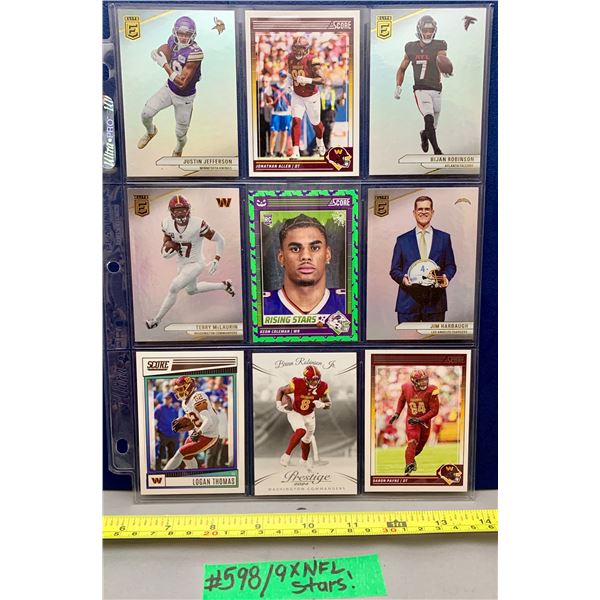 NFL Football Cards - 9 x HTF Elite Chromes and Keon Coleman RC