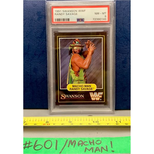 Macho Man Randy Savage 1991 Swanson WWF Wrestling Card PSA Graded 8