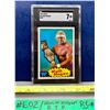 Image 1 : HULK HOGAN #16 (RIP) 1985 Topps WWF Wrestling ROOKIE Card - Rare Blue Version Graded 7