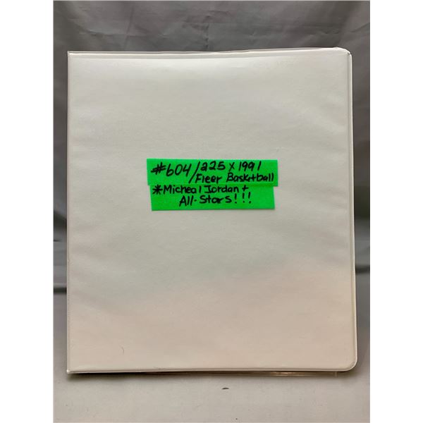 NBA Basketball - Binder filled with 225 x 1991 Fleer BB Cards Including 2 x Michael Jordan & Other S