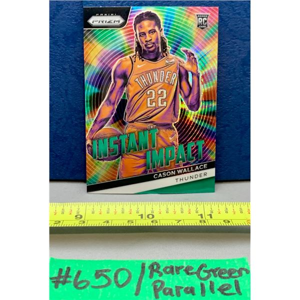 NBA Basketball - Panini Prizm RC 2023 Cason Wallace Rare Green Parallel Instant Impact