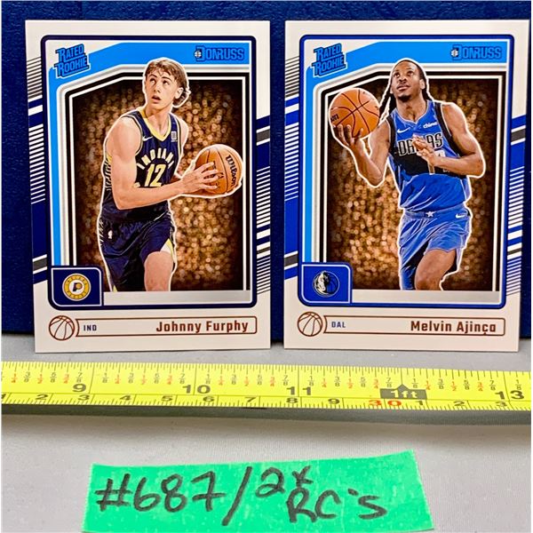 NBA Basketball - Donruss 2 x Rookie Cards: J Furphy & Melvin Ajinco