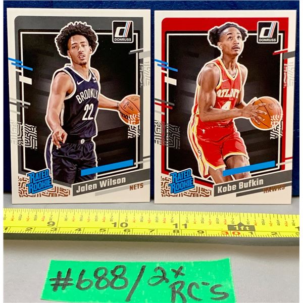 NBA Basketball - Donruss 2 x Rookie Cards:  Jalen Wilson & Kobe Bufkin