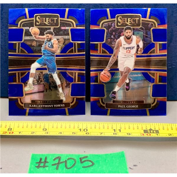 NBA Basketball - 2023 Panini Prizm Select x 2 Chrome Karl-Anthony Towns & Paul George