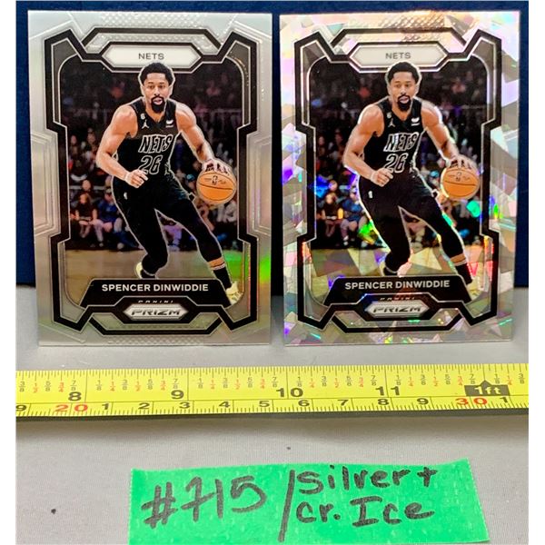 NBA Basketball - 2023 Panini Prizm Spencer Dinwiddie Silver & Cracked Ice