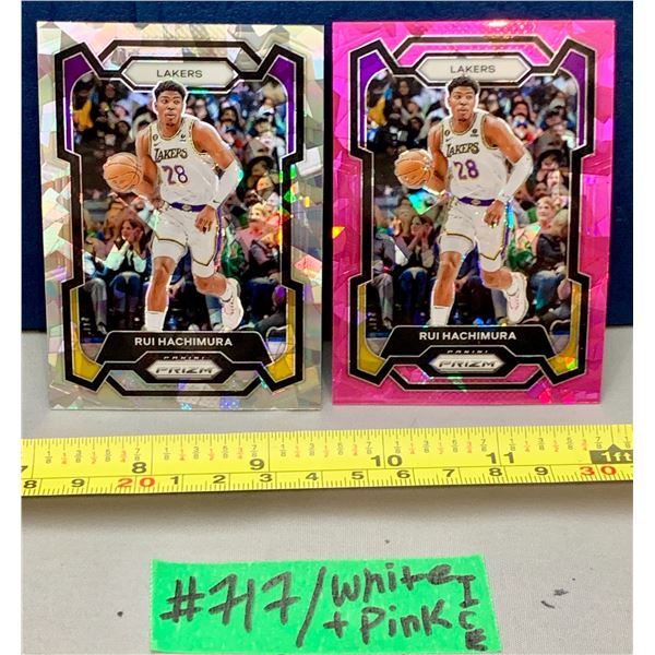 NBA Basketball - 2023 Panini Prizm Rui Hachimura White & Pink Cracked Ice
