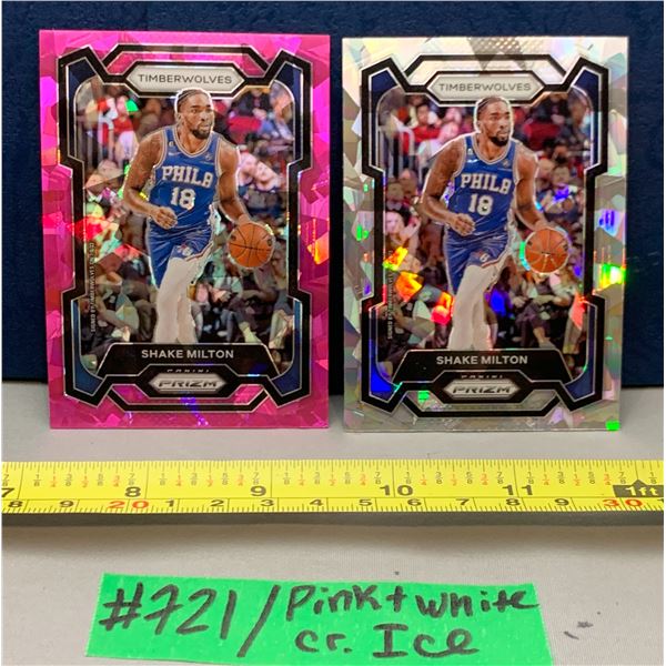 NBA Basketball - 2023 Panini Prizm Shake Milton White & Pink Cracked Ice