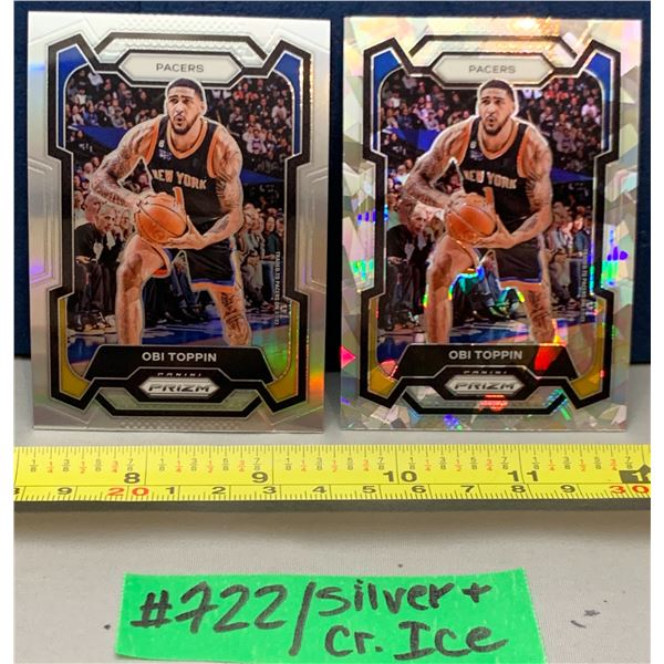 NBA Basketball - 2023 Panini Prizm Obi Toppin Silver & Cracked Ice