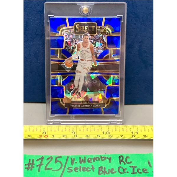 NBA Basketball - 2023-24 Victor Wembanyama Rare Blue Cracked Ice Select Prizm Rookie Card