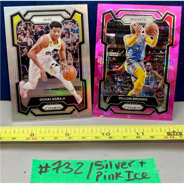 NBA Basketball - 2 x 2023 Panini Prizm Silver & Pink Cracked Ice