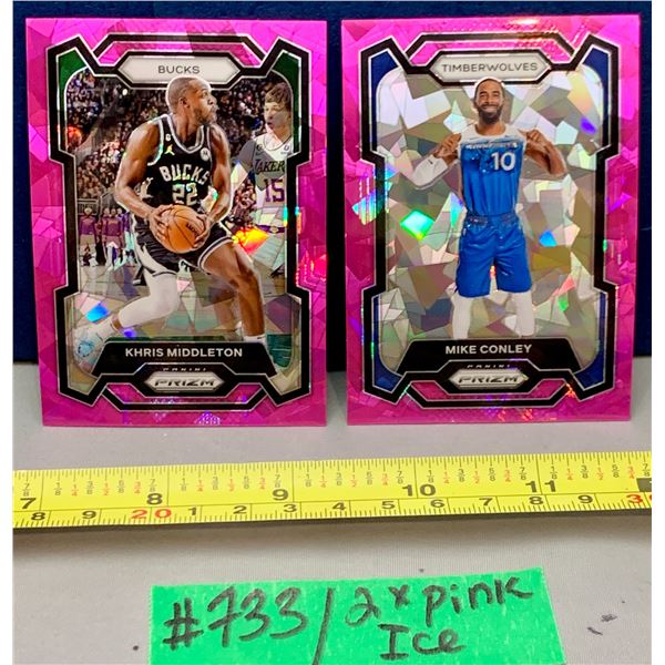 NBA Basketball - 2 x 2023 Panini Prizm Pink Cracked Ice