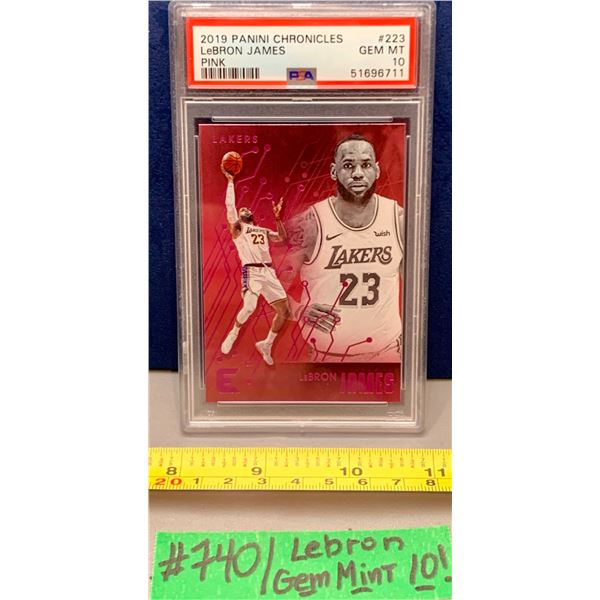 NBA Basketball - 2019 LeBron James Rare PINK Panini Chronicles #223 PSA Graded Gem Mint 10