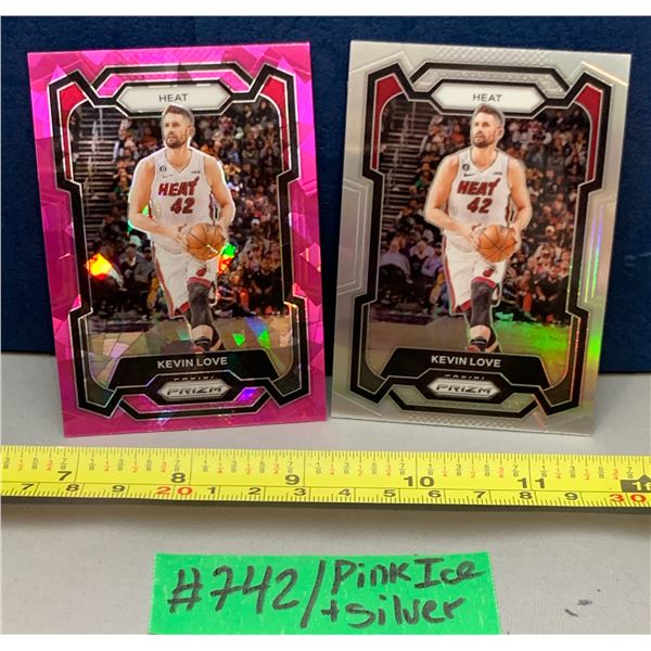 NBA Basketball - 2023 Panini Prizm Kevin Love Silver & Pink Cracked Ice