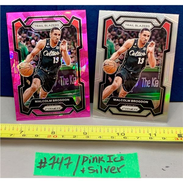 NBA Basketball - 2023 Panini Prizm Malcolm Brogdon Silver & Pink Cracked Ice