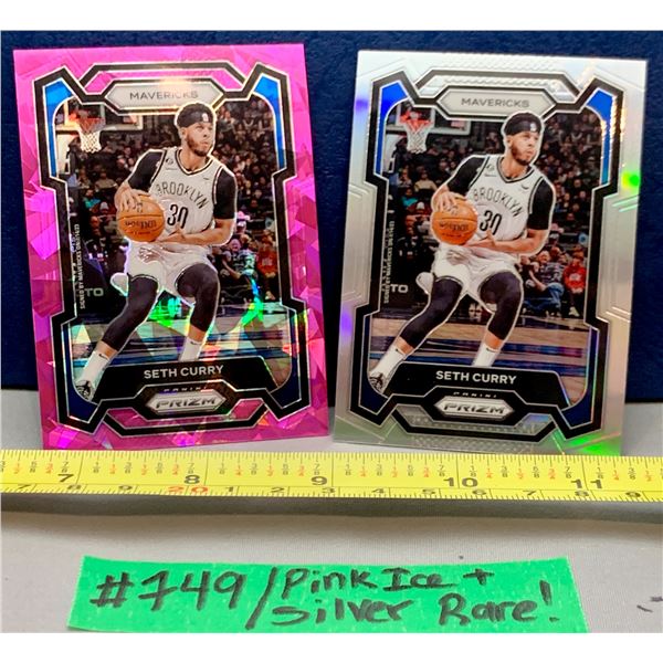 NBA Basketball - 2023 Panini Prizm Seth Curry Rare Silver & Pink Cracked Ice
