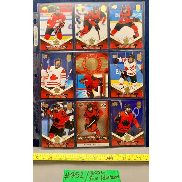 NHL HOCKEY - 9 x Tim Hortons 2026 Ladies Team Canada Cards Pack Fresh!