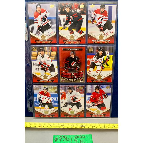 NHL HOCKEY - 9 x Tim Hortons 2026 Mixed Team Canada Stars Lot 4 Bouchard Fantilli Marner Hall