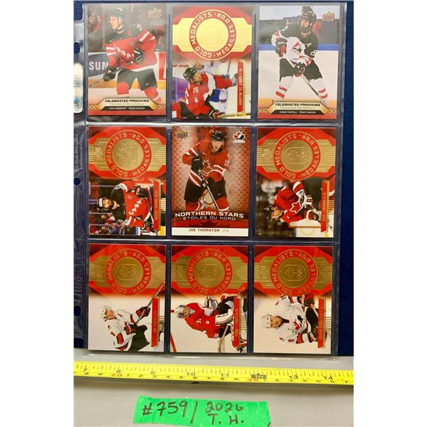 NHL HOCKEY - 9 x Tim Hortons 2026 Mixed Team Canada Stars Lot 7 Thornton Burns Sakic Price