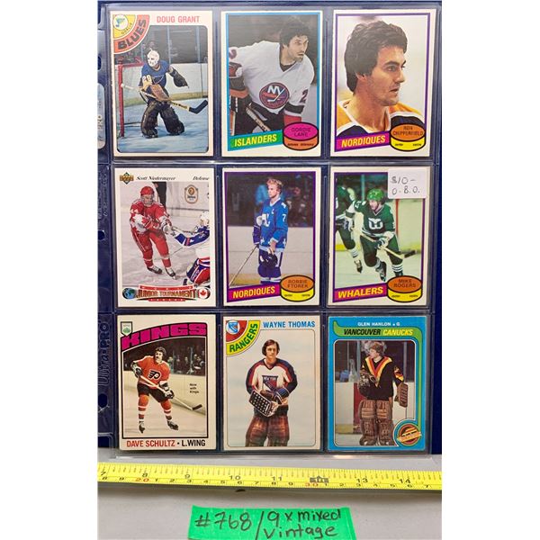 NHL HOCKEY - 9 x Mixed Vintage Hockey Cards Lot 1