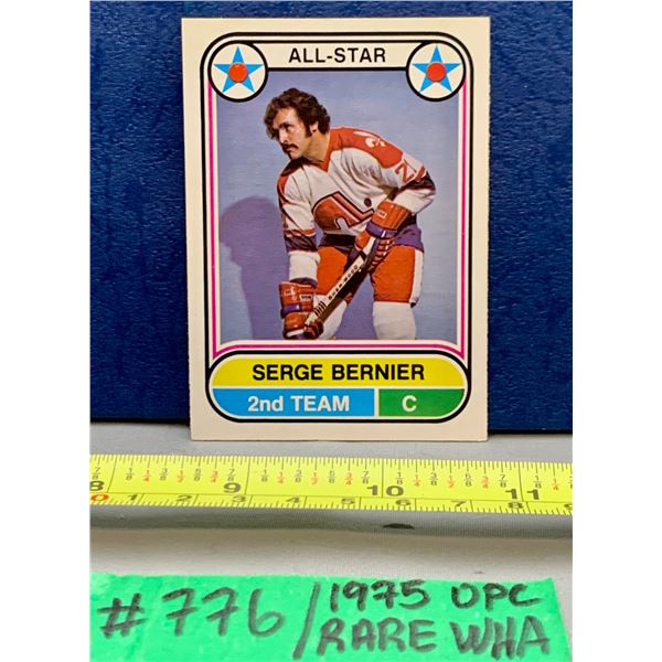 NHL HOCKEY - OPC 1975 Rare WHA Serge Bernier Nordiques