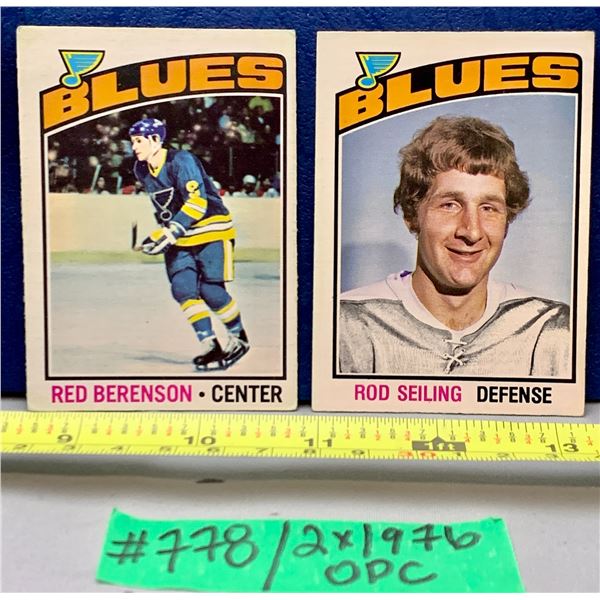 NHL HOCKEY - 2 x OPC 1976 Berenson & Seiling