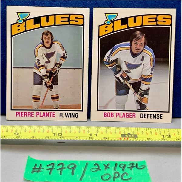 NHL HOCKEY - 2 x OPC 1976 Plante & Plager