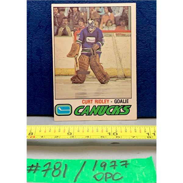 NHL HOCKEY - OPC 1977 Curt Ridley Canucks