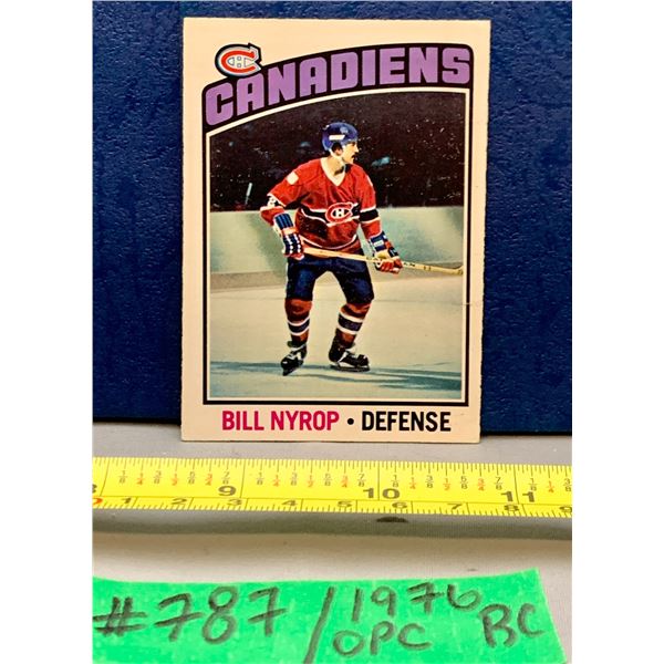 NHL HOCKEY - OPC 1976 Bill Nyrop Rookie Card