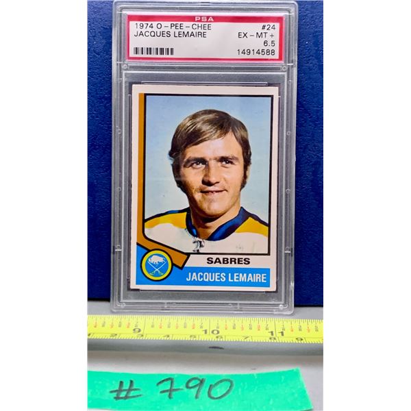NHL HOCKEY - OPC 1974 Jacques Lemaire #24 PSA Graded 6.5 Rare Card