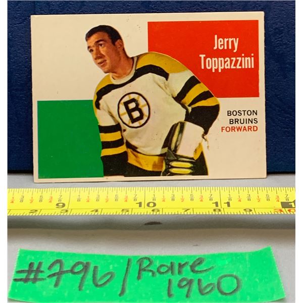 NHL HOCKEY - Very rare 1960 Jerry Toppazzini Boston Bruins