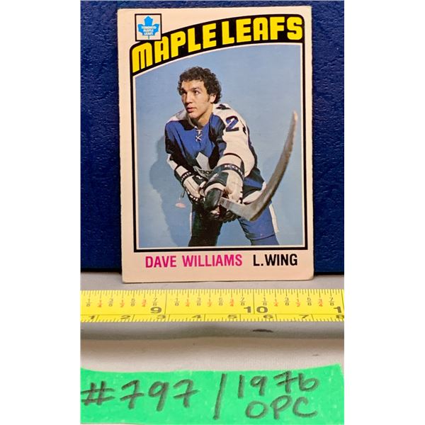 NHL HOCKEY - OPC 1976 Dave The Tiger Williams