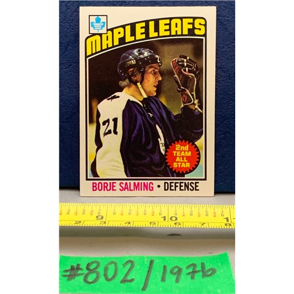 NHL HOCKEY - 1976 Borje Salming All Star Card