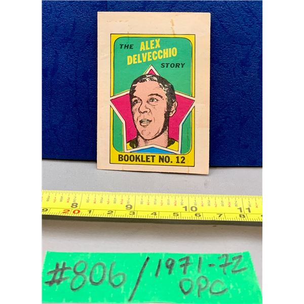 NHL HOCKEY - OPC 1971-72 Alex Delvecchio Rare Booklet