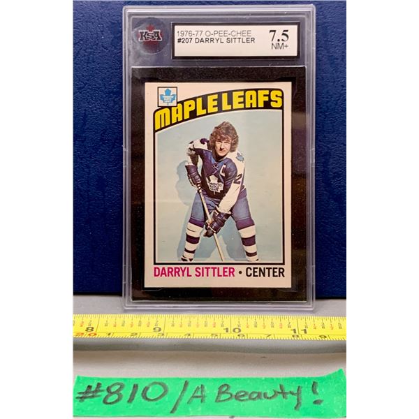 NHL HOCKEY - OPC 1976-77 Darryl Sittler KSA Graded 7.5
