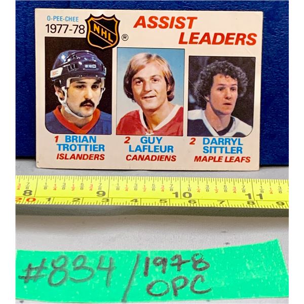 NHL HOCKEY - OPC 1977-78 Assist Leaders Trottier Lafluer Sittler Rare!