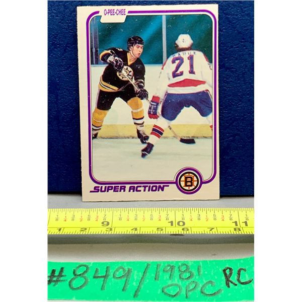 NHL HOCKEY - OPC Ray Bourque 1981 RC / Super Action GREAT Card!