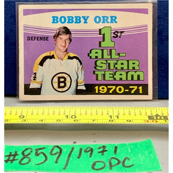 NHL HOCKEY - OPC RARE 1971 Bobby Orr 1st All Star Team Card