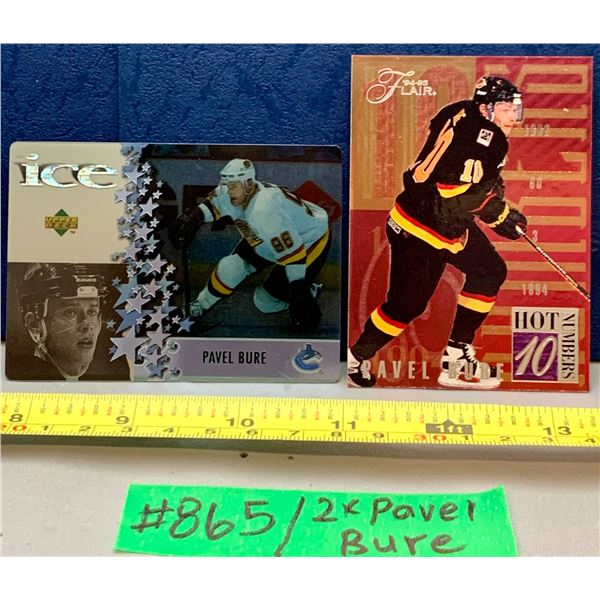 NHL HOCKEY - 2 x 1990's Pavel Bure McDonald's and Flair Both Scarce Cards to Find!