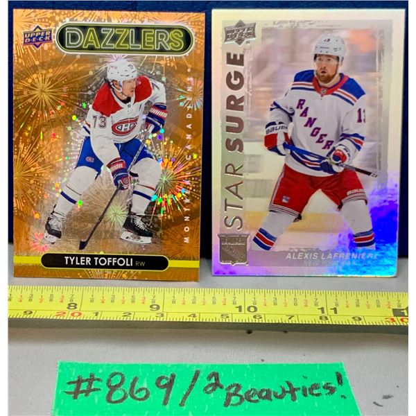 NHL HOCKEY - 2023-24 Tyler Tofoli Orange Dazzlers & Alexis Lafreniere Chrome Star Surge Cards