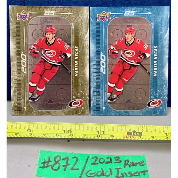 NHL HOCKEY - 2023-24 Rare Pair - Martin Necas Hurricanes Including Very Rare Gold Parallel