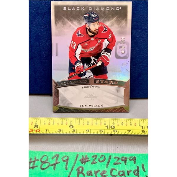 NHL HOCKEY - Rare Black Diamond Tom Wilson Rainbow #020/299 Thick Card! A Beauty!