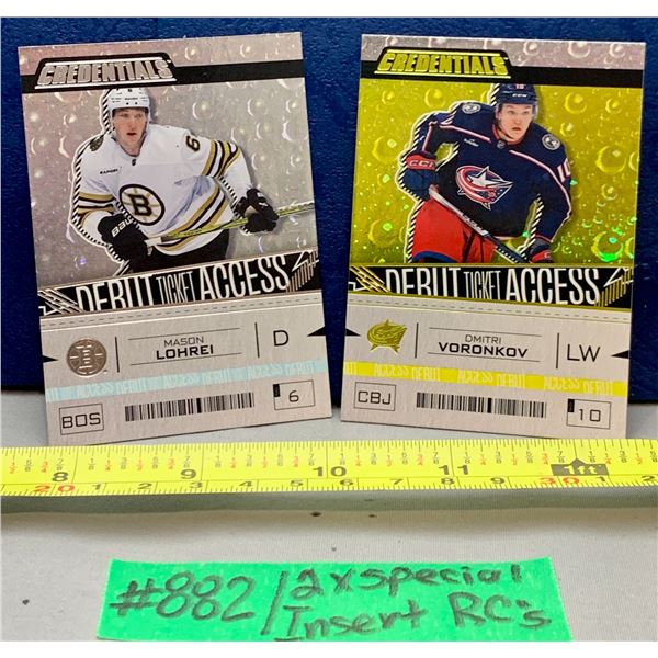 NHL HOCKEY - 2 x Credentials Debut Ticket Access Gold and Silver Rookie Cards - Lohrei