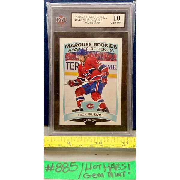 NHL HOCKEY - 2019-20 Nick Suzuki Rare Marquee Rookies KSA 10 Gem Mint!