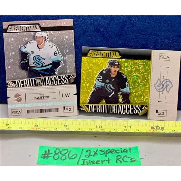 NHL HOCKEY - Credentials Debut Ticket Access Gold and Silver Rookie Cards - Tye Kartye