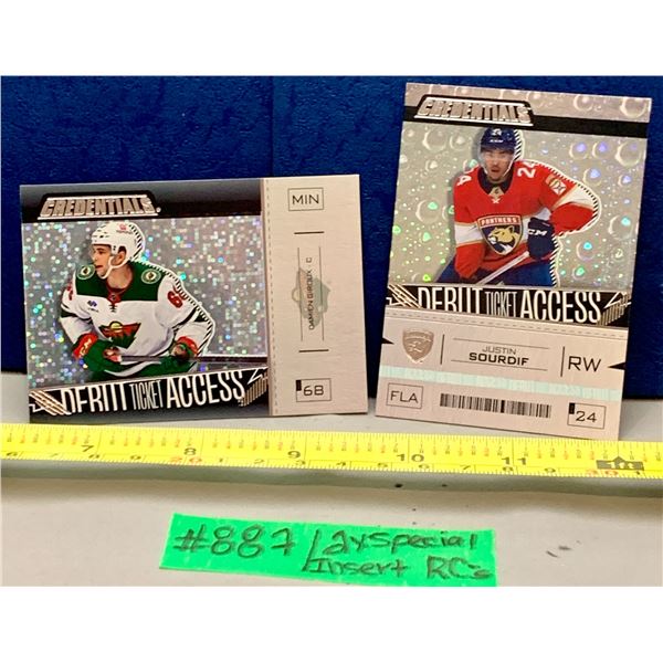 NHL HOCKEY - 2 x Credentials Debut Ticket Access Gold and Silver Rookie Cards - Sourdif